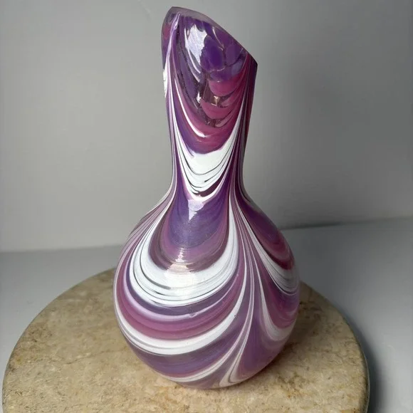 Purple Dorotheenhütte Wolfach Vintage Unikat Reine Handarbeit Glass Vase Germany